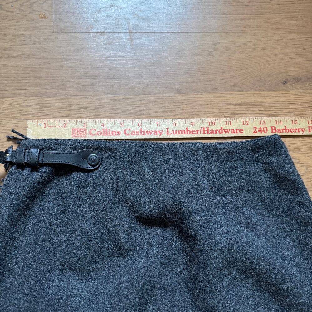 NWT Women's Vintage Eddie Bauer Gray Black Wool Belted Wrap Around Skirt Sz 6 - Picture 9 of 10